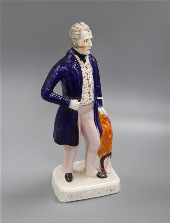 A Staffordshire portrait figure of the Duke of Wellington height 33cm